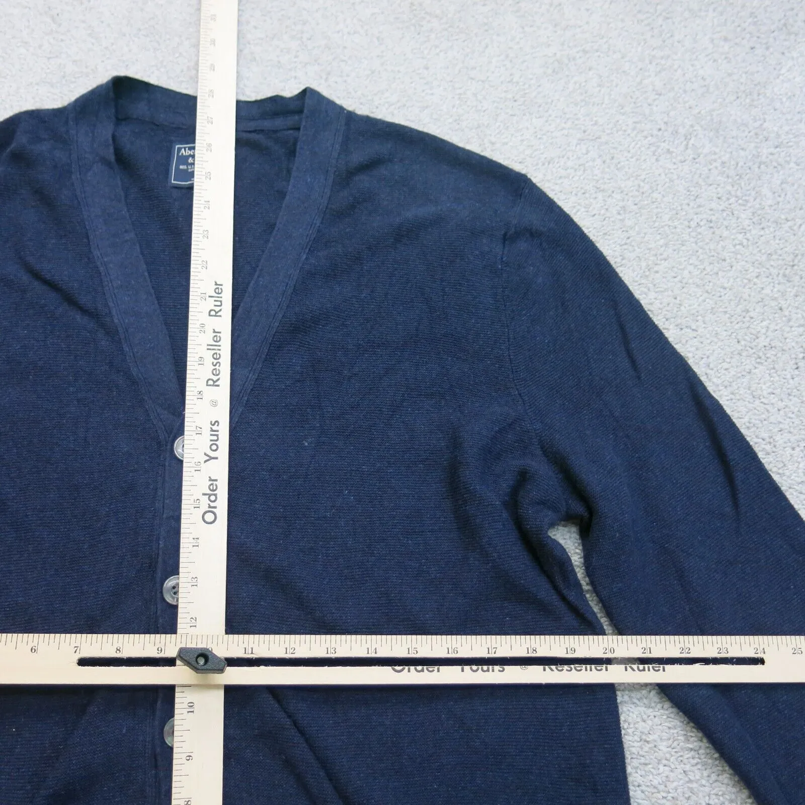 Abercrombie & Fitch Womens Cardigan Sweater Front Button Long Sleeve Blue Size M