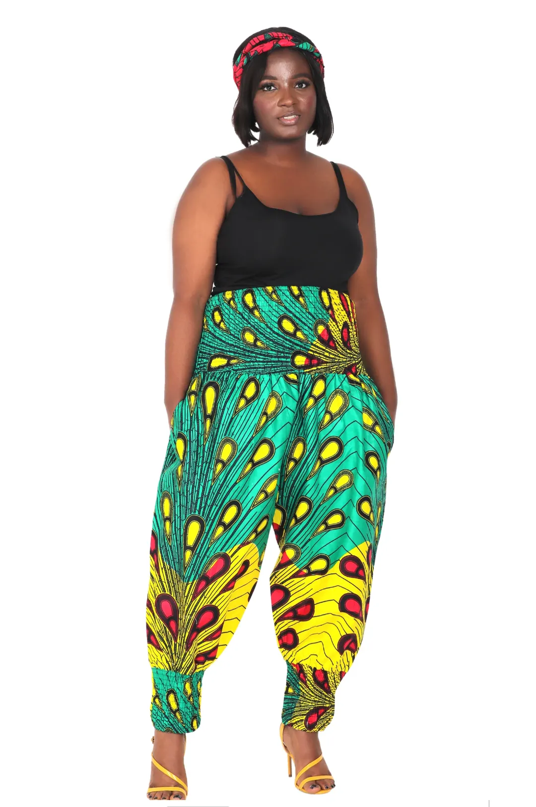 African dashiki high waist harlem pants