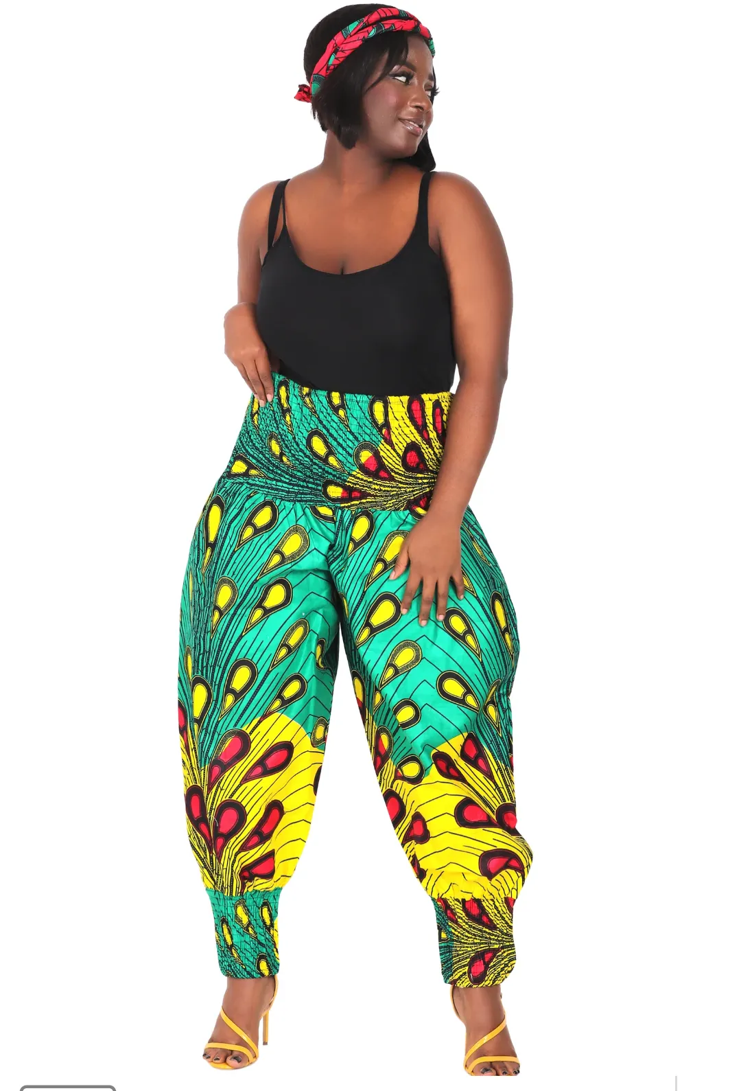 African dashiki high waist harlem pants
