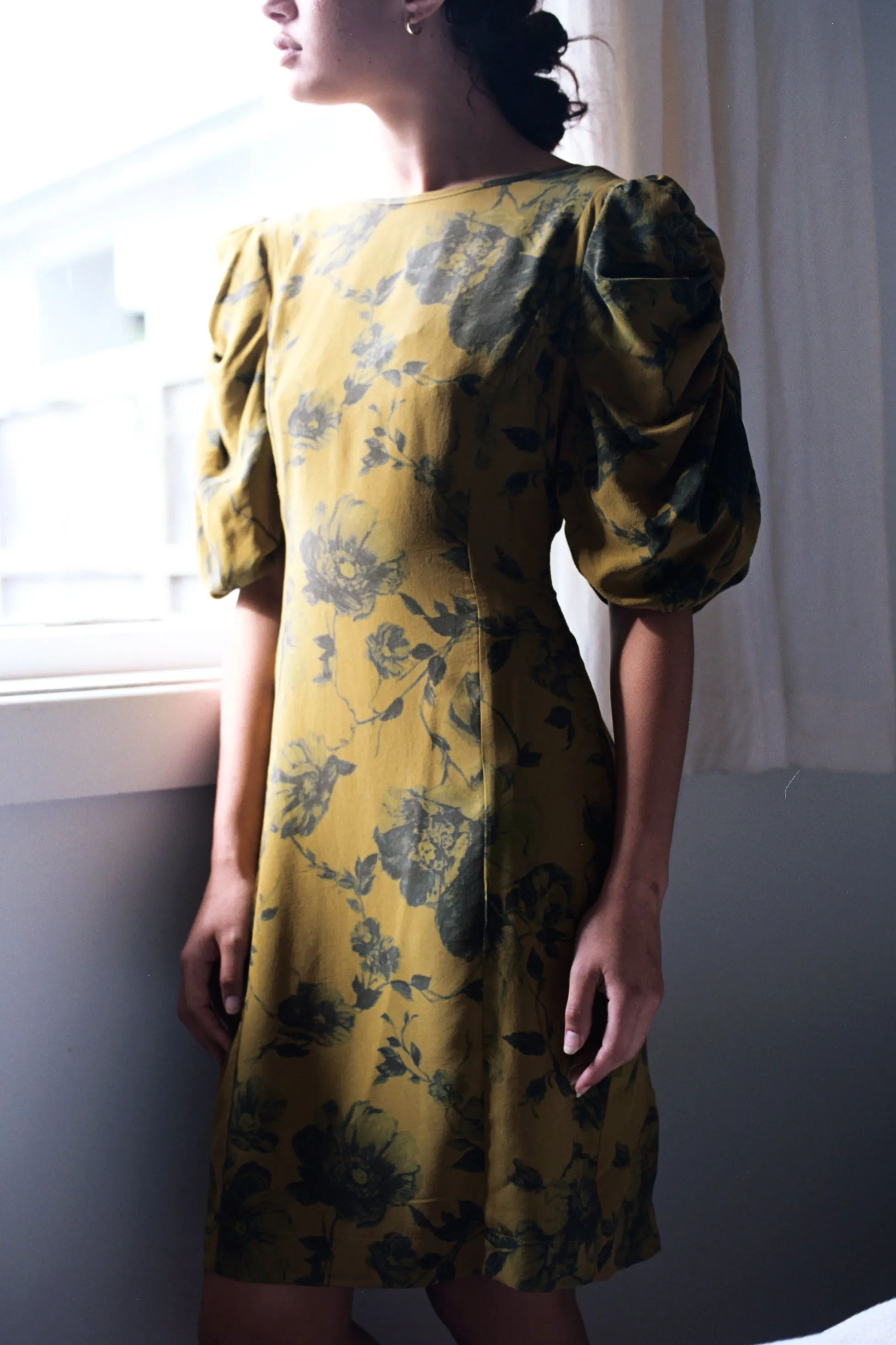 Archive - Lavonia dress, acid bloom, silk
