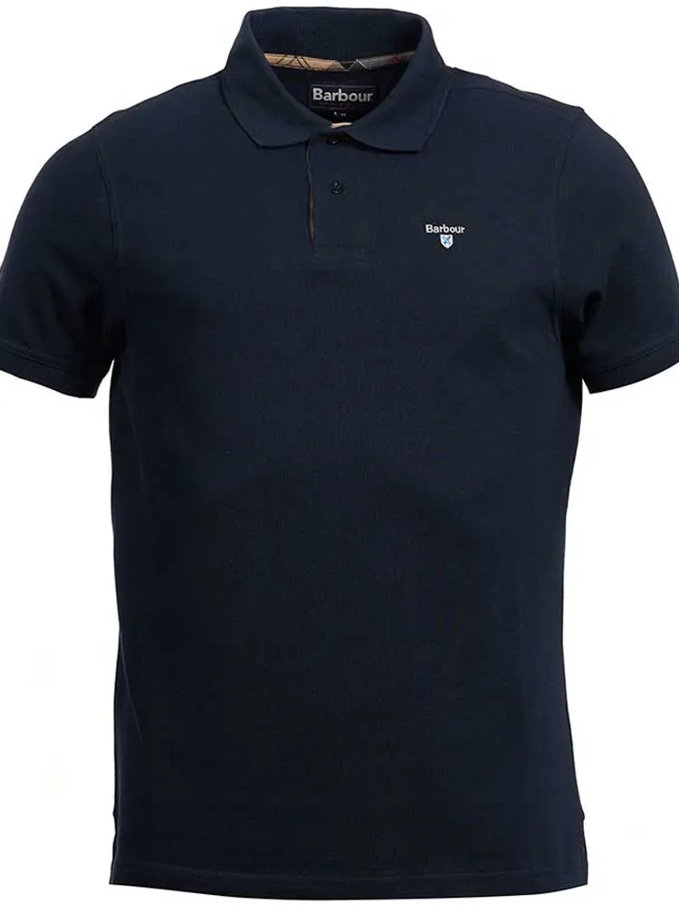 Barbour Polo Shirt-Mens-Tartan Pique-Navy/Dress -MML0012NY51