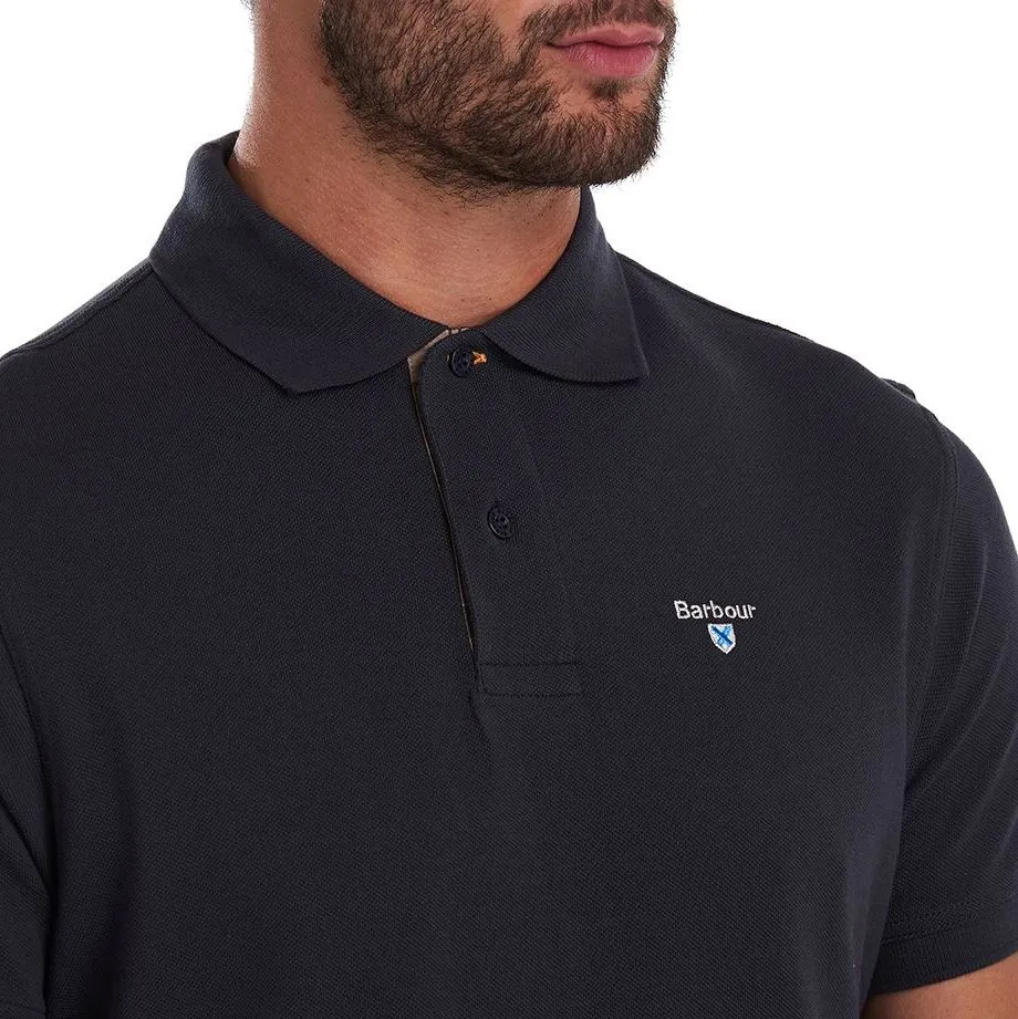 Barbour Polo Shirt-Mens-Tartan Pique-Navy/Dress -MML0012NY51