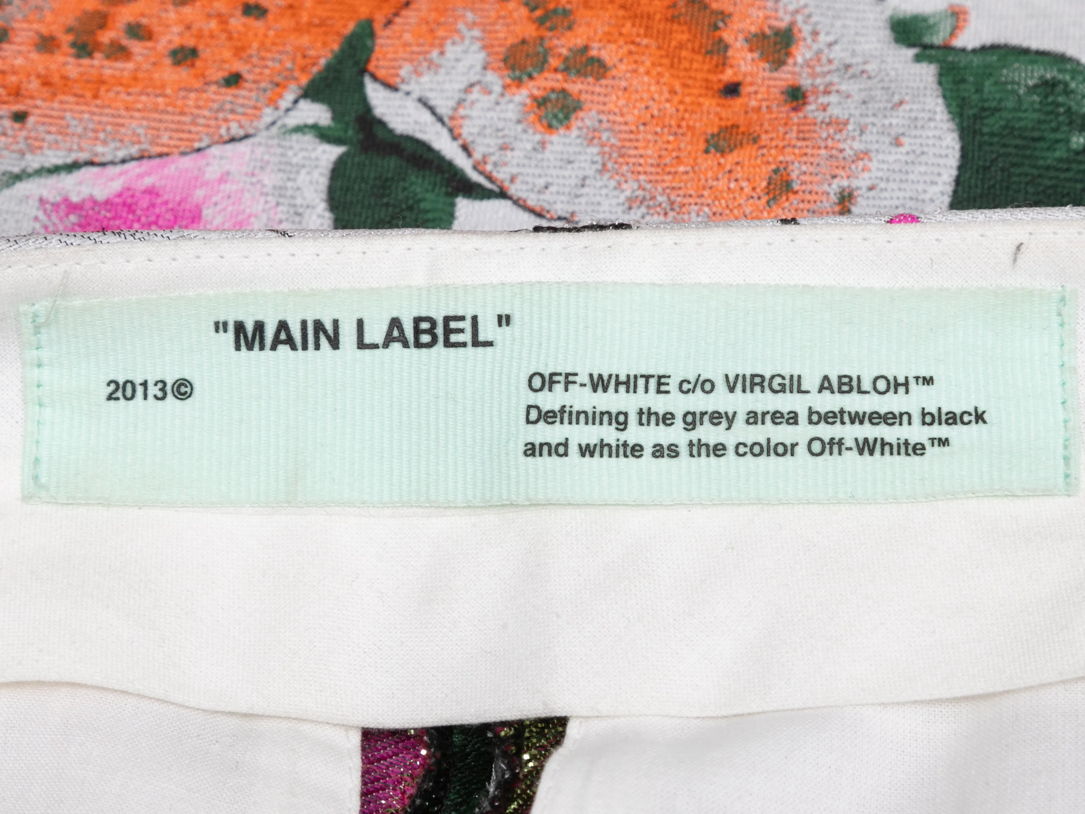 Black & Multicolor Off-White Floral Jacquard Wide-Leg Trousers Size IT 44