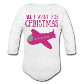 Christmas Baby Onesie - Pink Plane