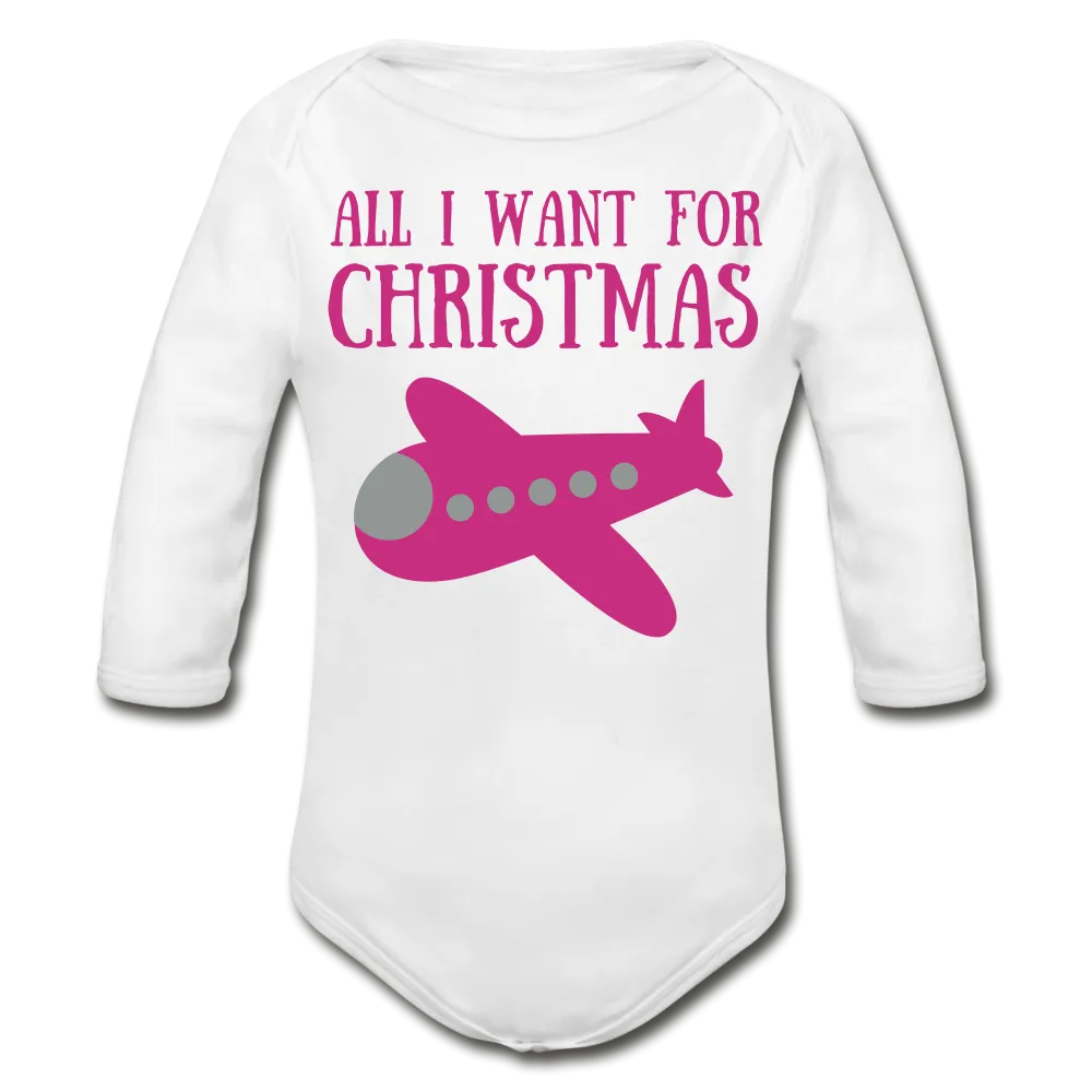 Christmas Baby Onesie - Pink Plane
