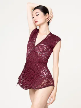 Danya Wrap Dress Kids Sangria Bella Lace RTW
