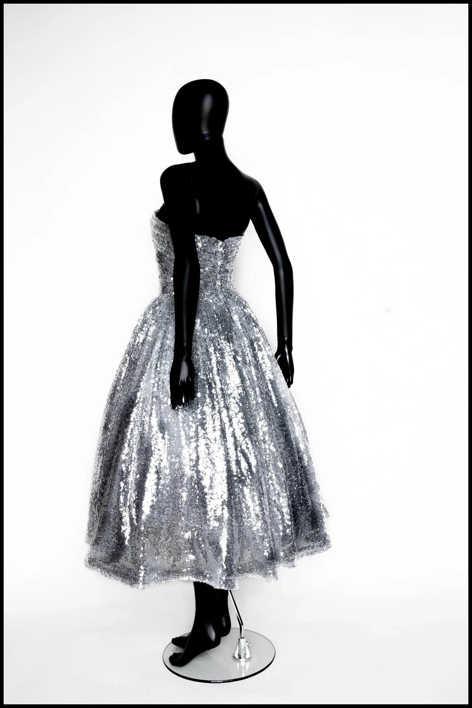 Enchanted - Silver Sequin Midi Dress