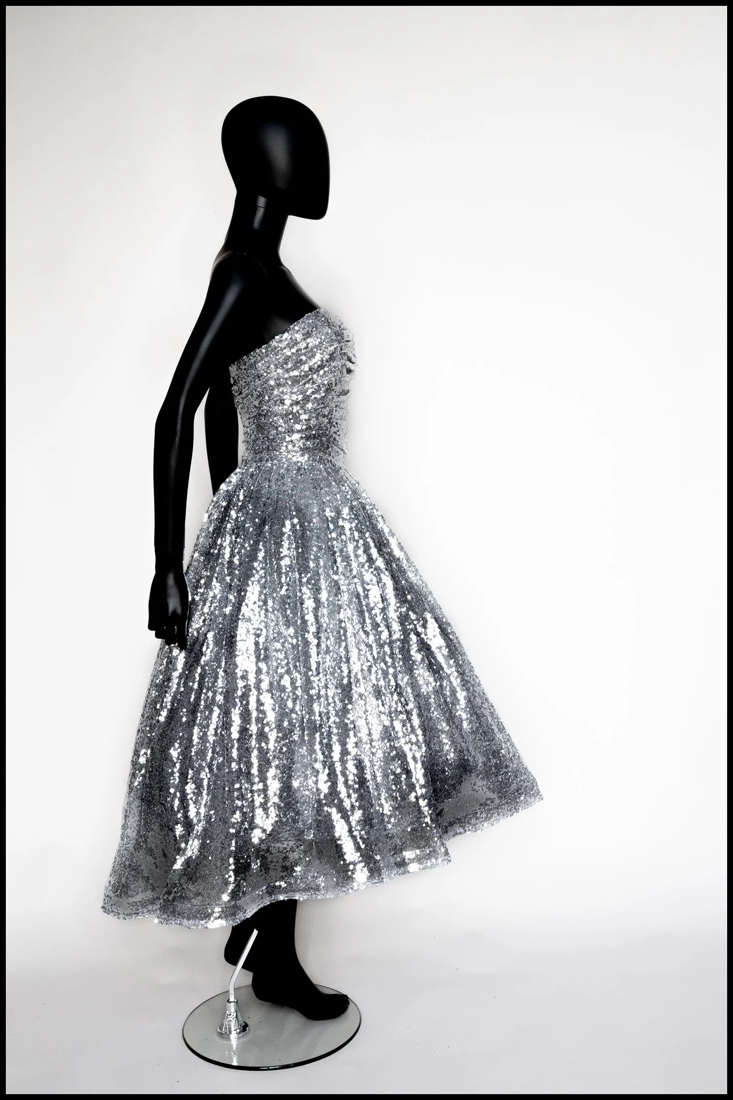 Enchanted - Silver Sequin Midi Dress