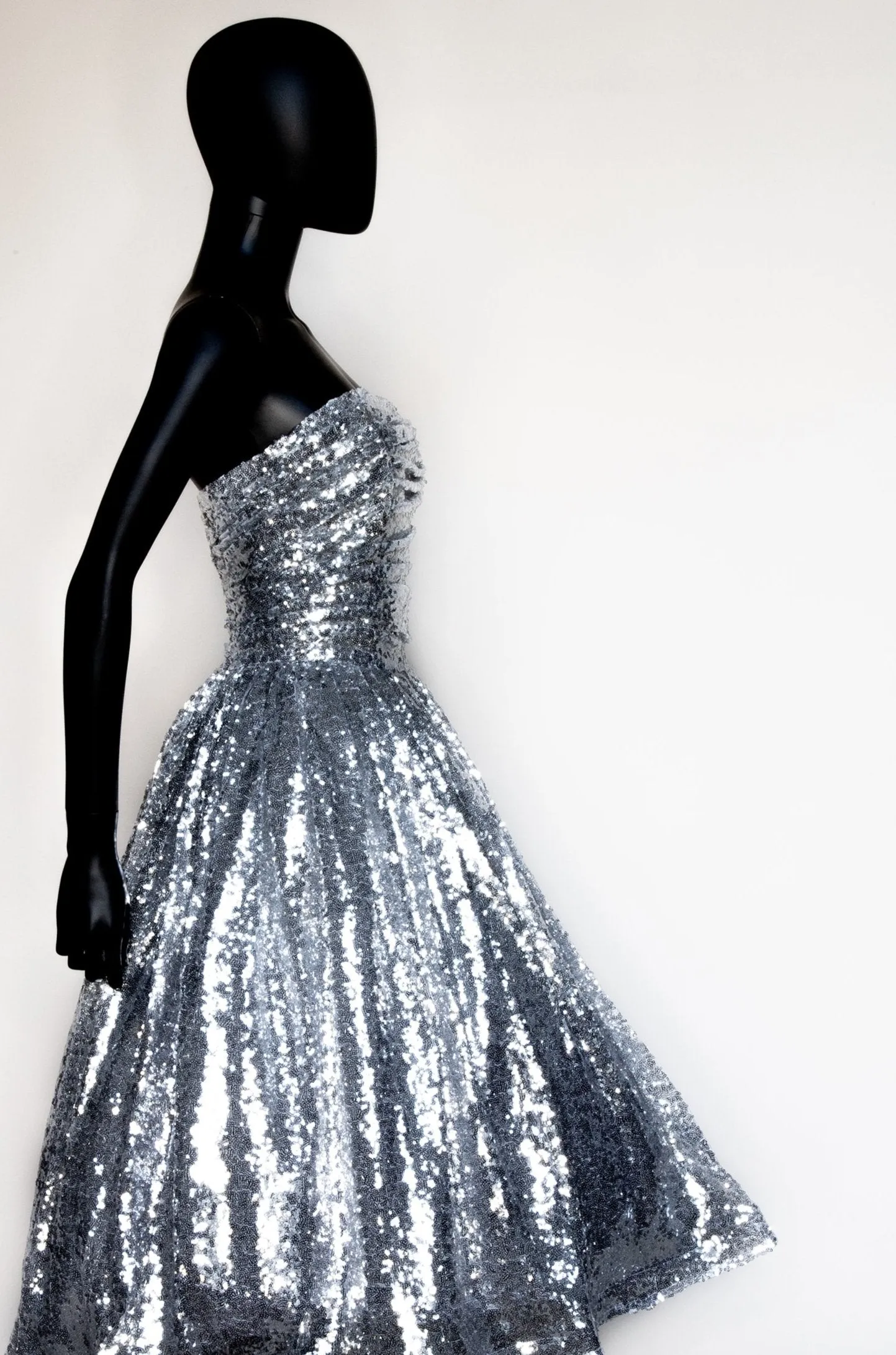 Enchanted - Silver Sequin Midi Dress