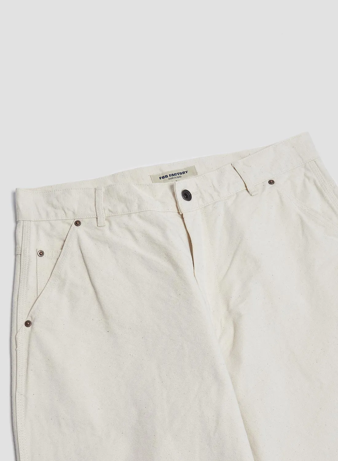 FOB Factory Cotton Duck Work Pant Ecru