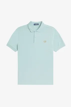 Fred Perry Polo shirt, Silver Blue with Dark Caramel Laurel