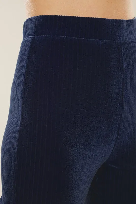 Gracey High Rise Velvet Plair Pants - Kancan