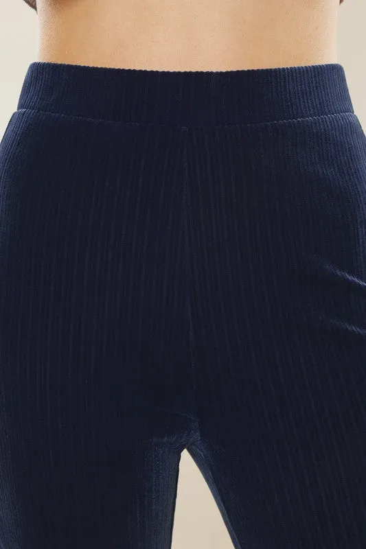 Gracey High Rise Velvet Plair Pants - Kancan