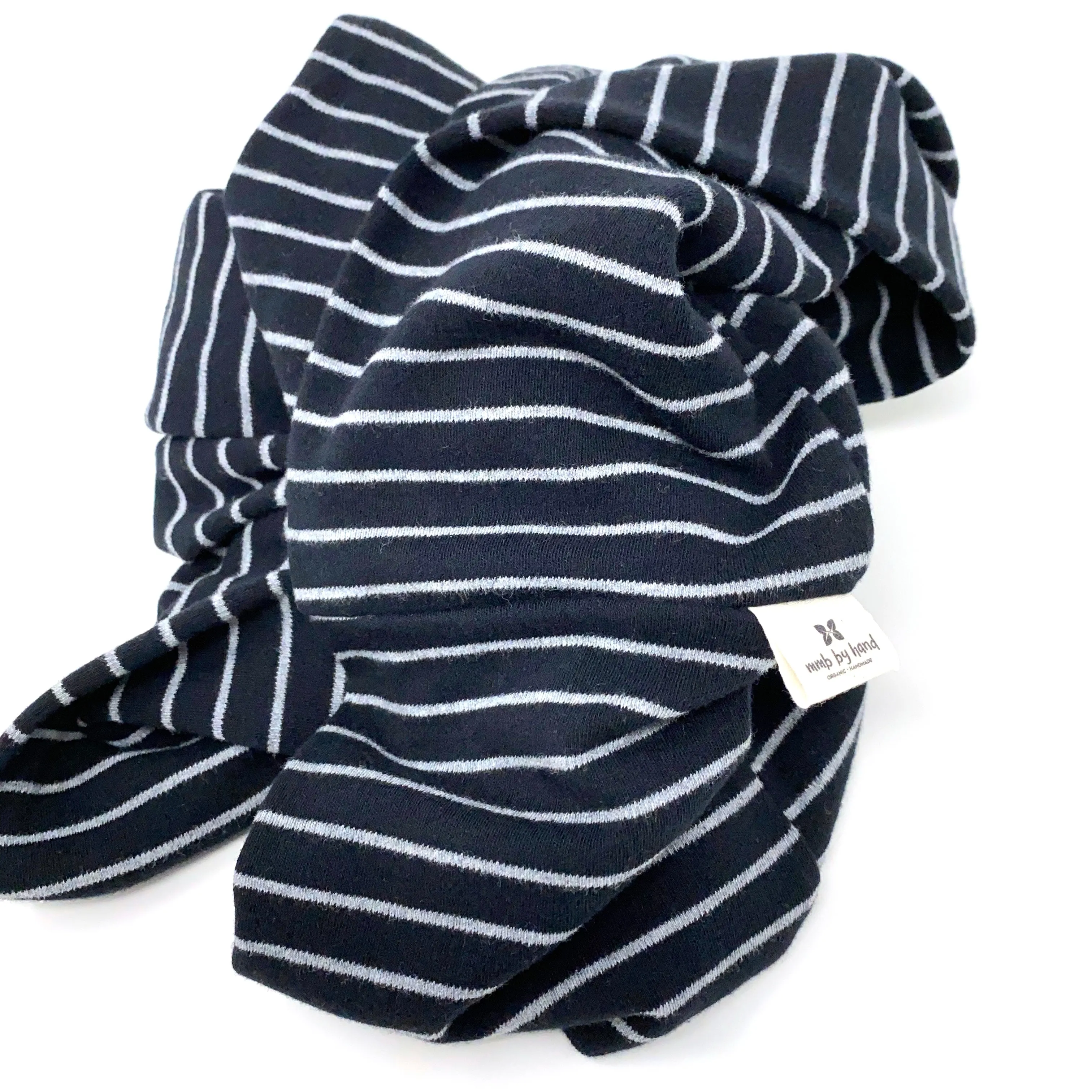 Infinity Scarf Black and Gray Stripes