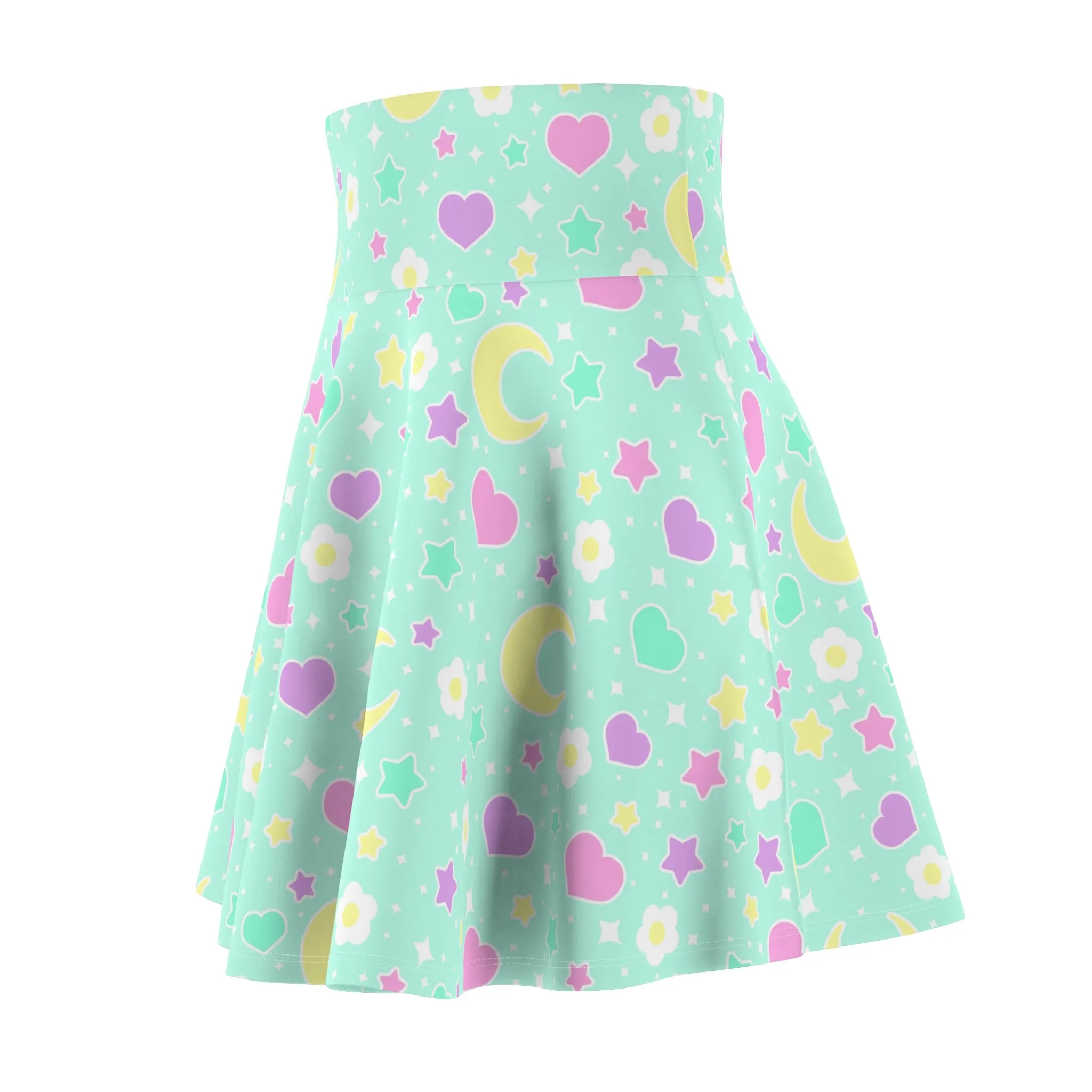 Magical Spring Mint High Waist Skater Skirt