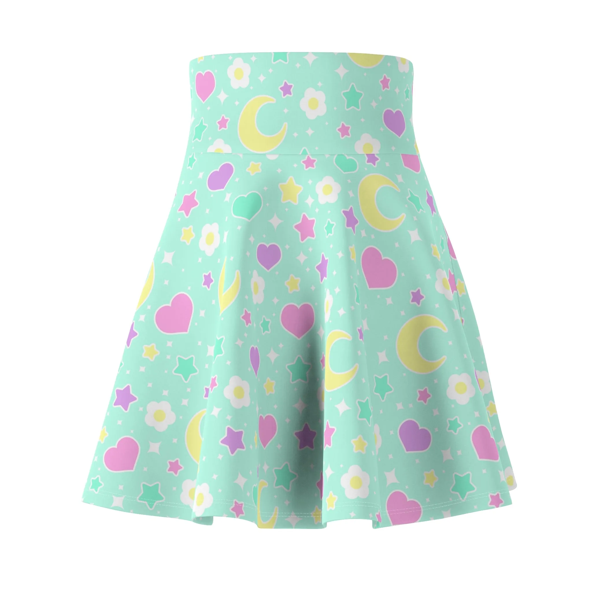 Magical Spring Mint High Waist Skater Skirt