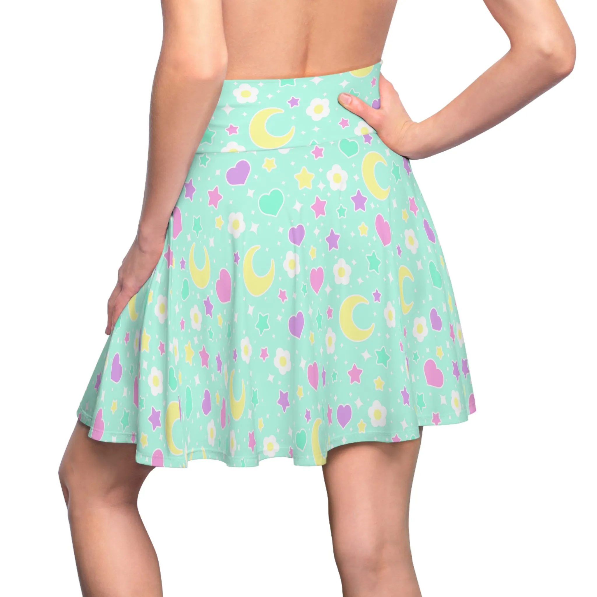 Magical Spring Mint High Waist Skater Skirt