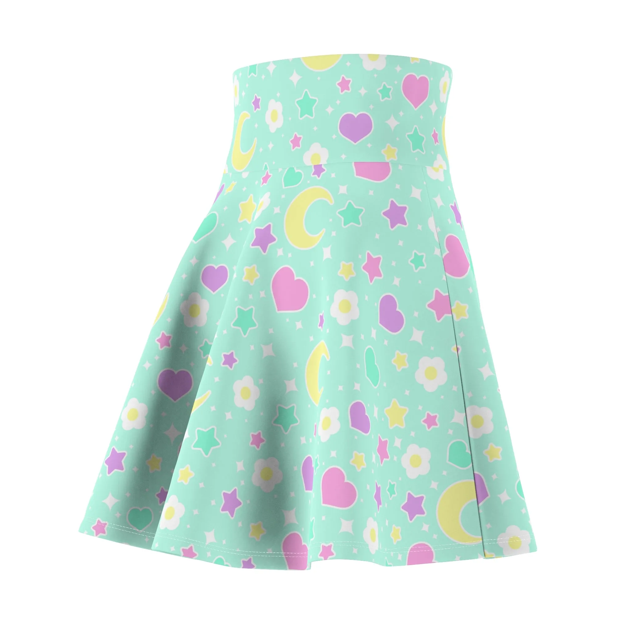 Magical Spring Mint High Waist Skater Skirt