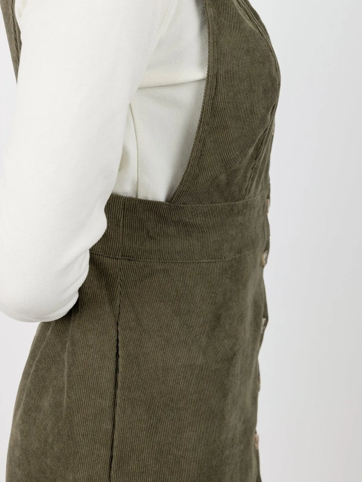 Marie Corduroy Buttoned Mini Dress