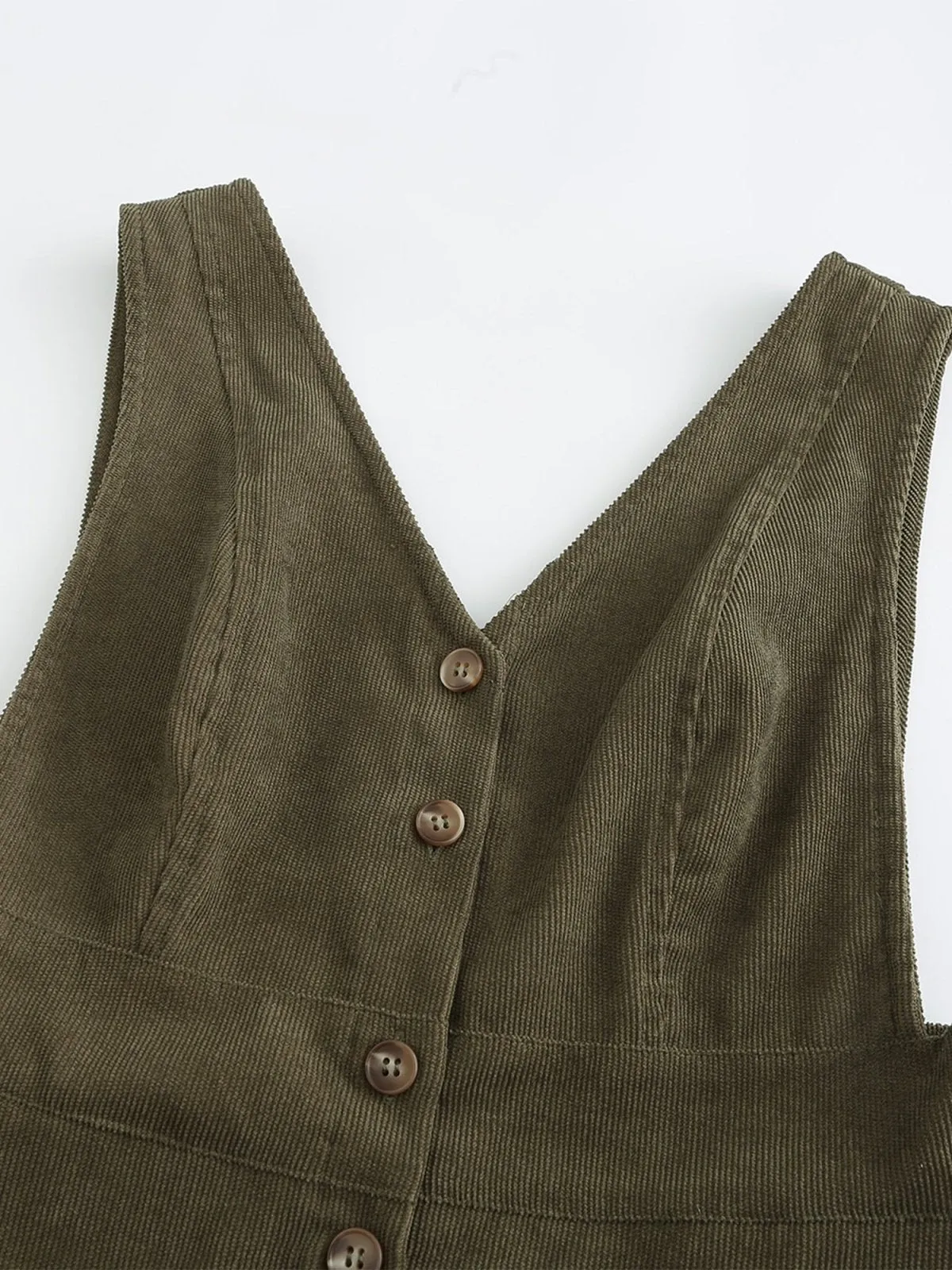 Marie Corduroy Buttoned Mini Dress