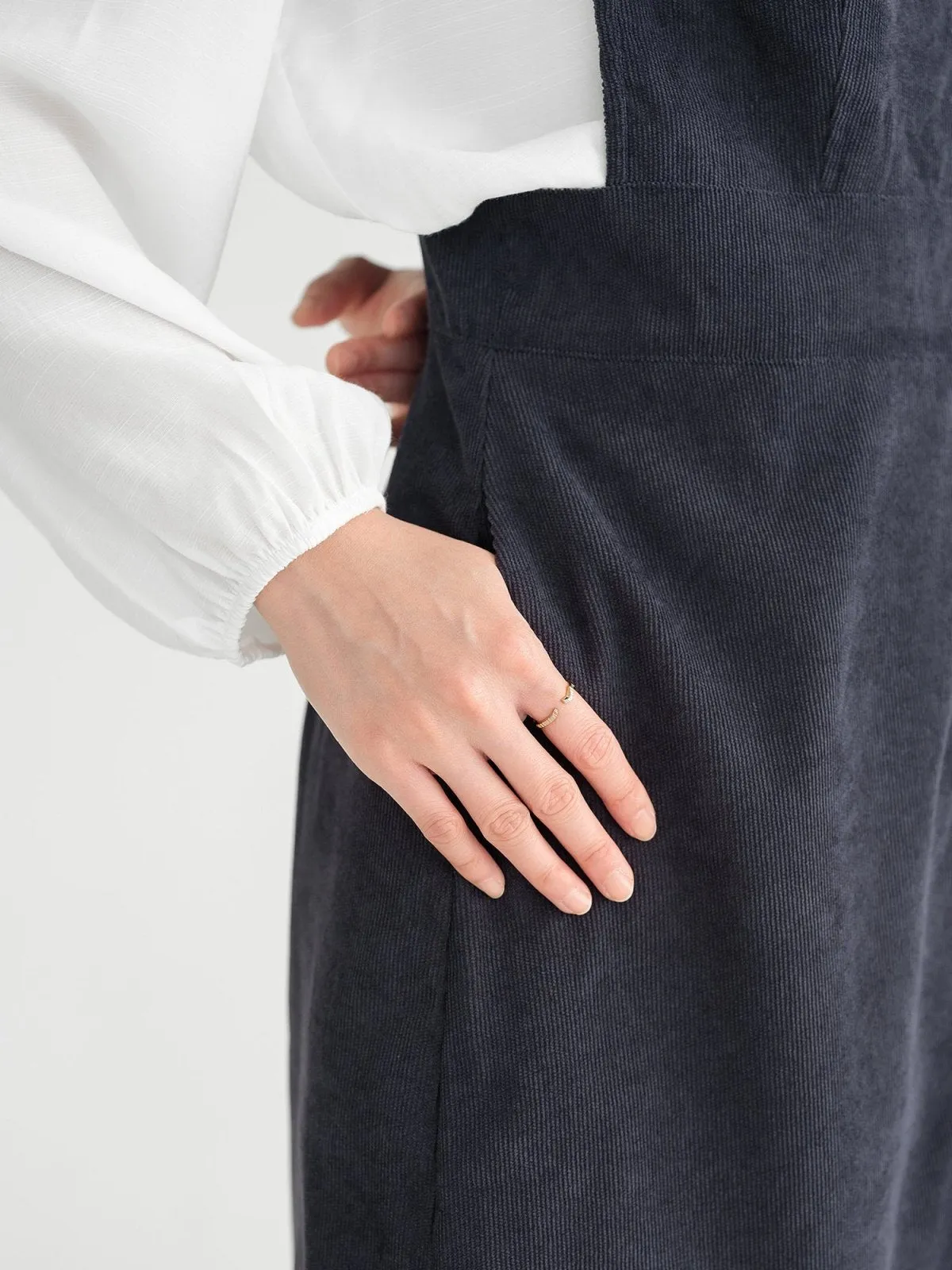 Marie Corduroy Buttoned Mini Dress