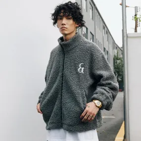Men's Retro Sherpa Fleece Stand Collar Oversized Winter Coat