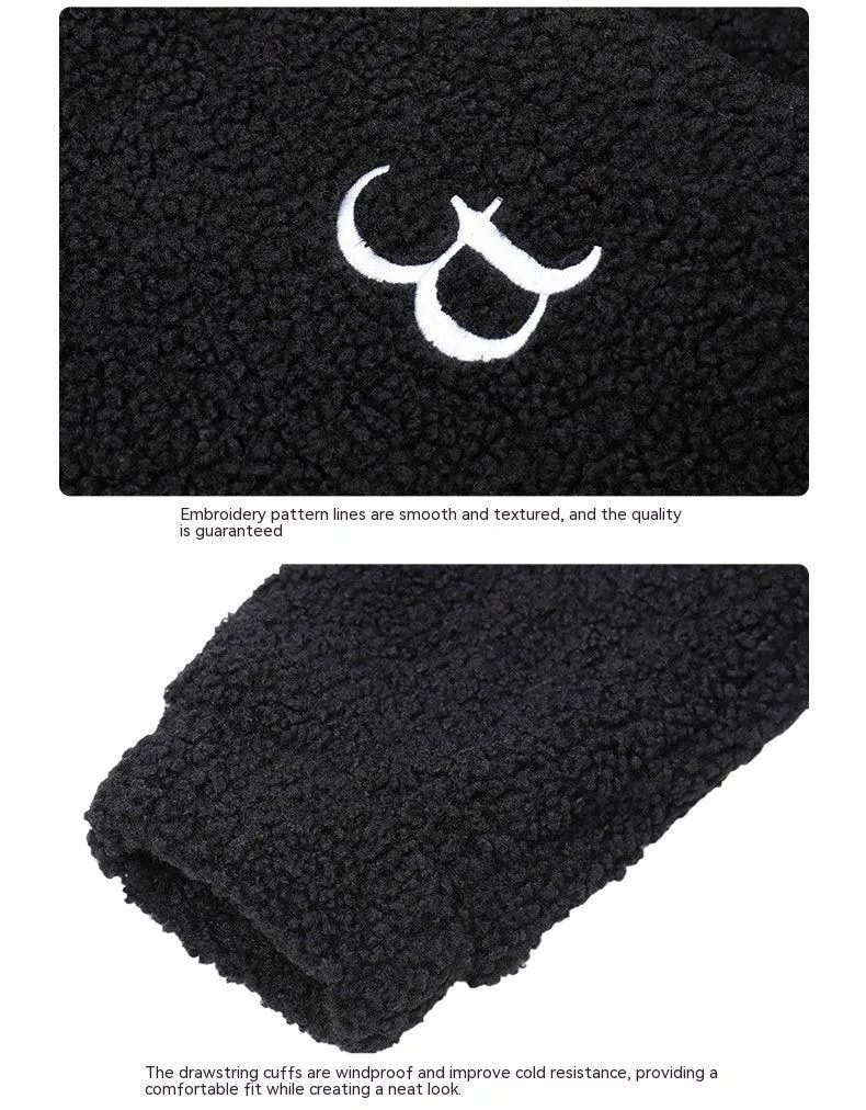 Men's Retro Sherpa Fleece Stand Collar Oversized Winter Coat