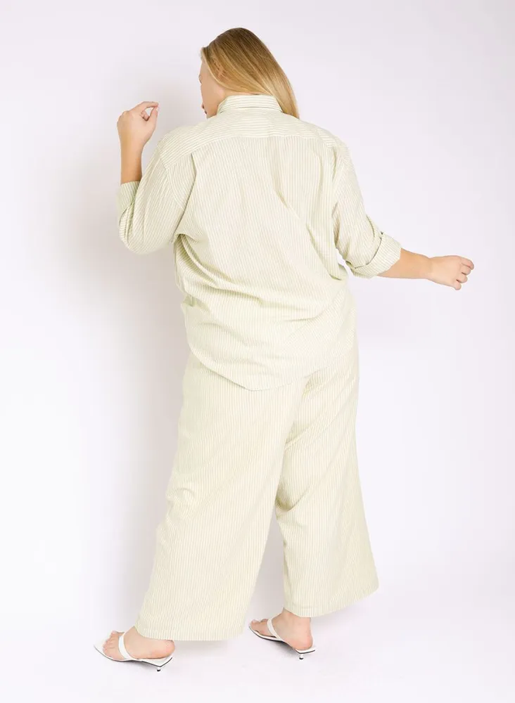 Novel Pants, matcha stripe