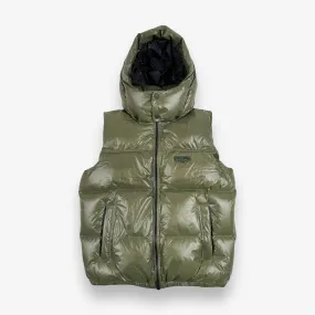 Purple Brand Nylon Puffer Vest Winter Moss