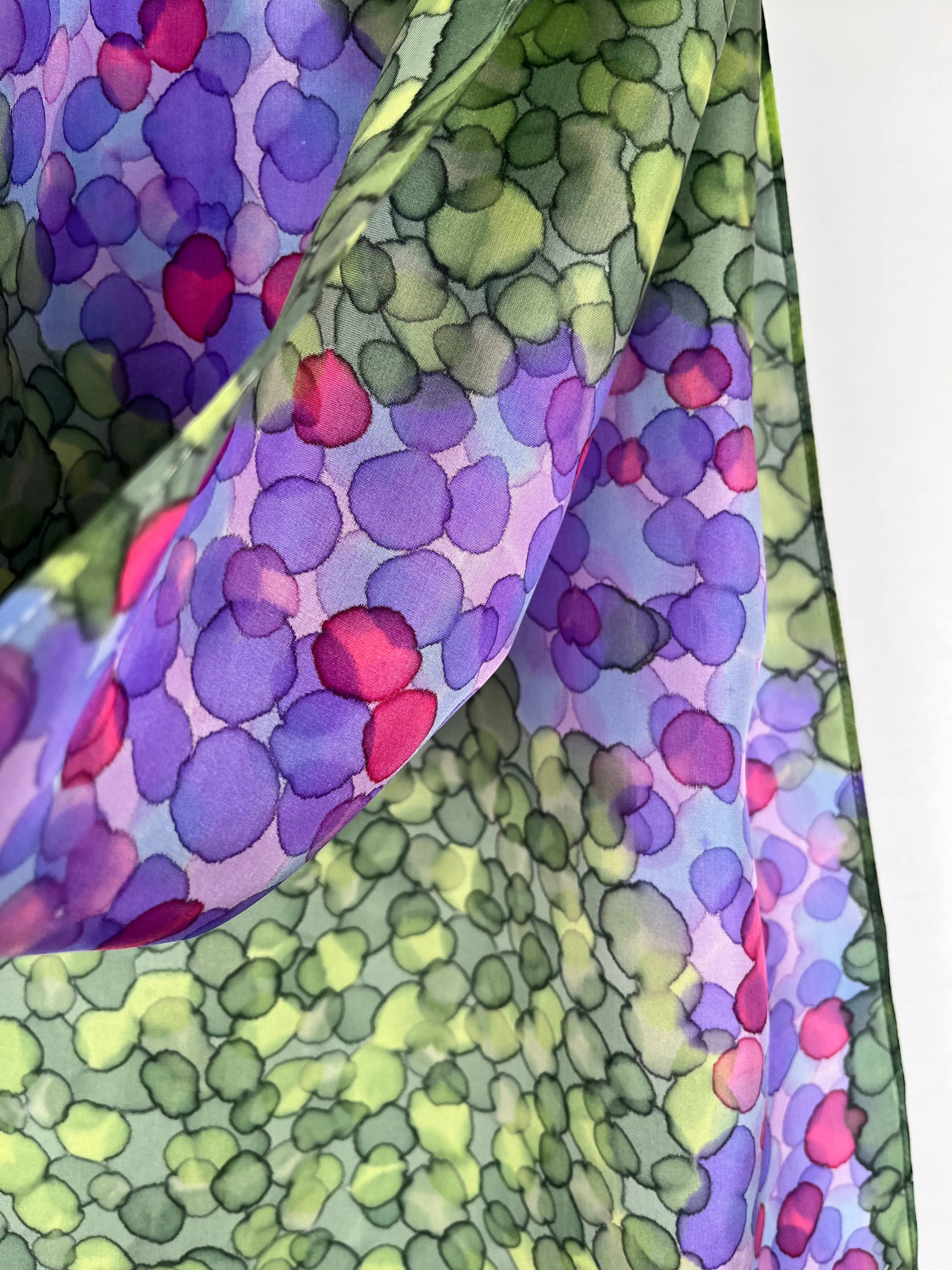 "Purple Primrose Path" - Hand-dyed Silk Scarf - $130
