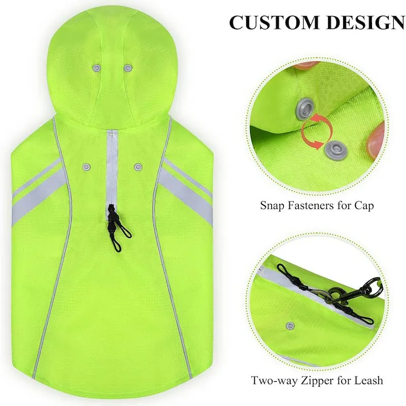 Raincoat For Dogs, Easy On & Off Pet Rain Clothes With Storage Bag
