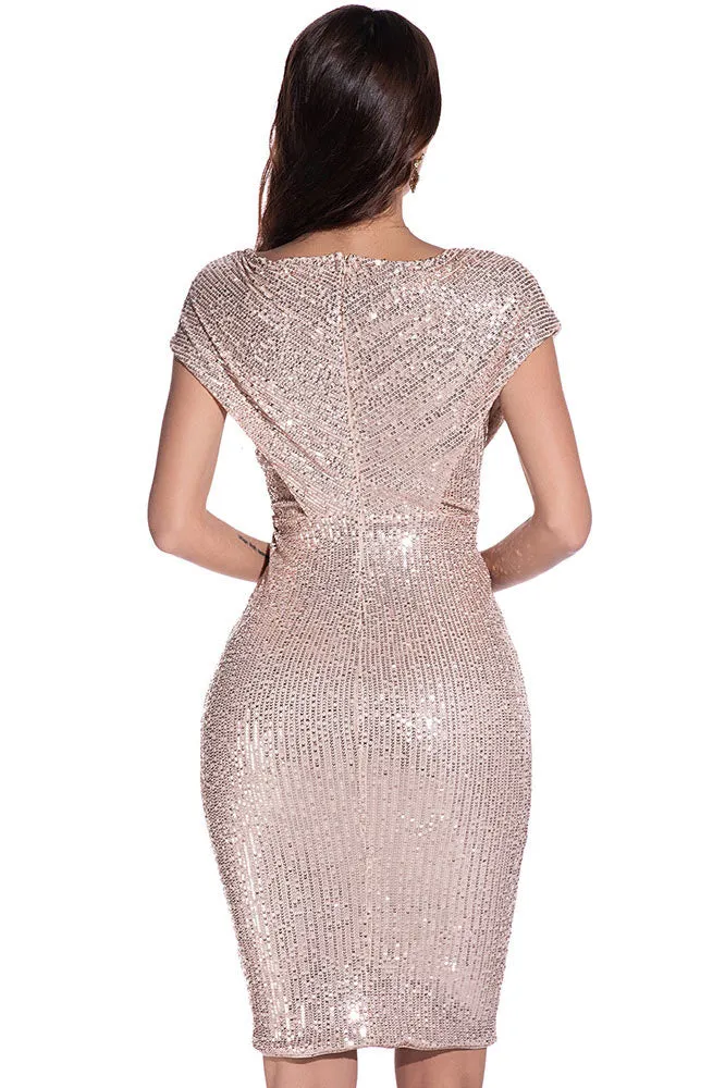 Sexy Deep V-Neck Bodycon Party Cocktail Dress