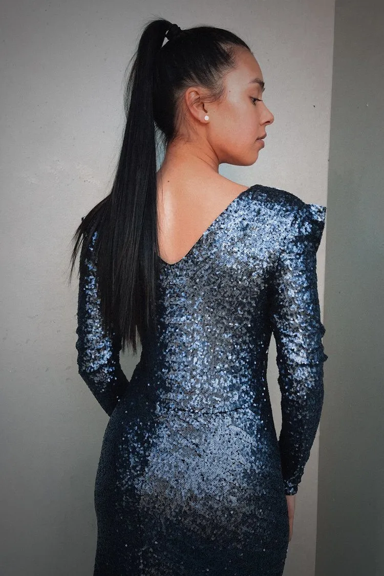 Stardust LS Gown in Navy