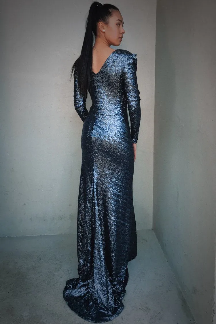 Stardust LS Gown in Navy