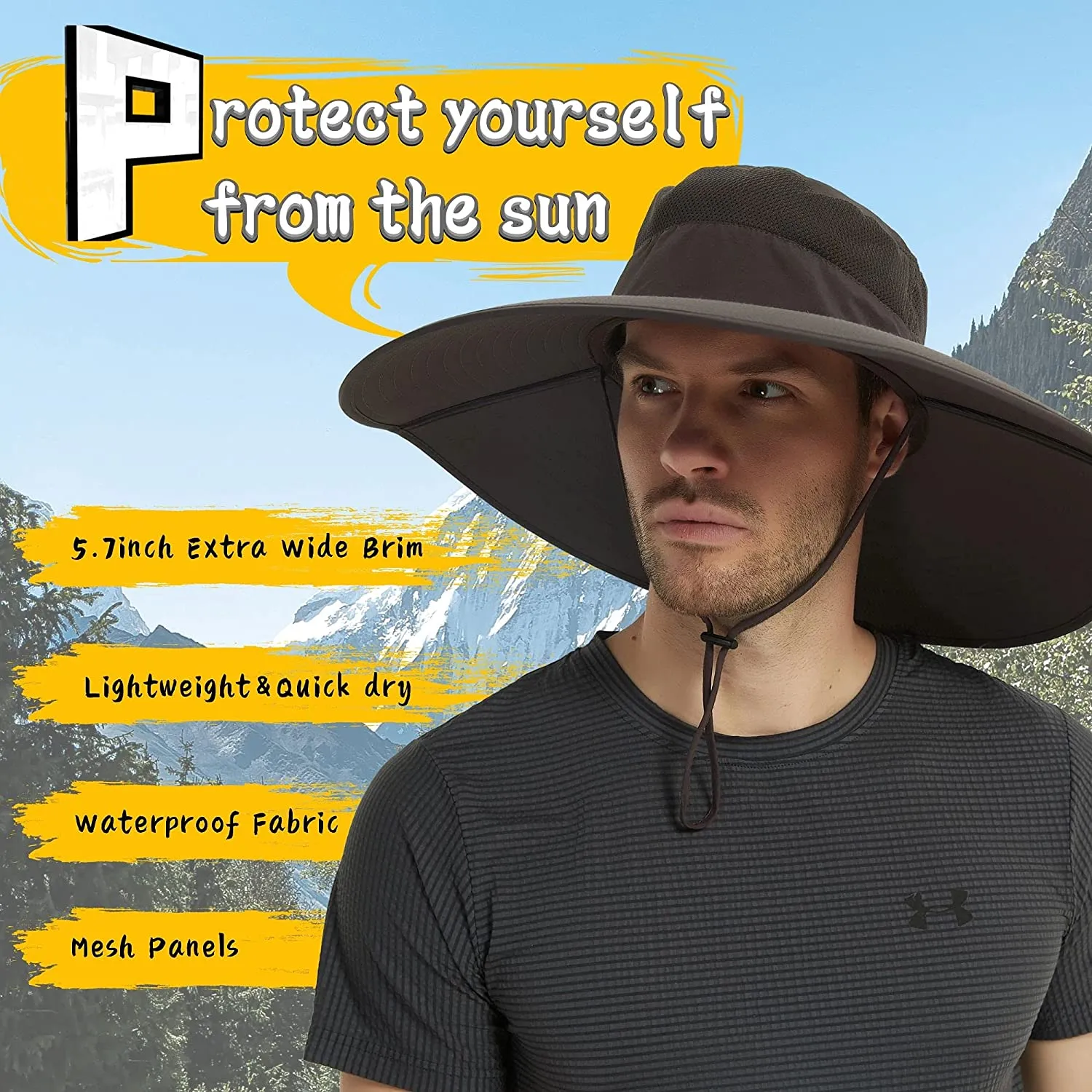 Super Wide Brim Sun Hat-UPF50  Waterproof Fishing Hat