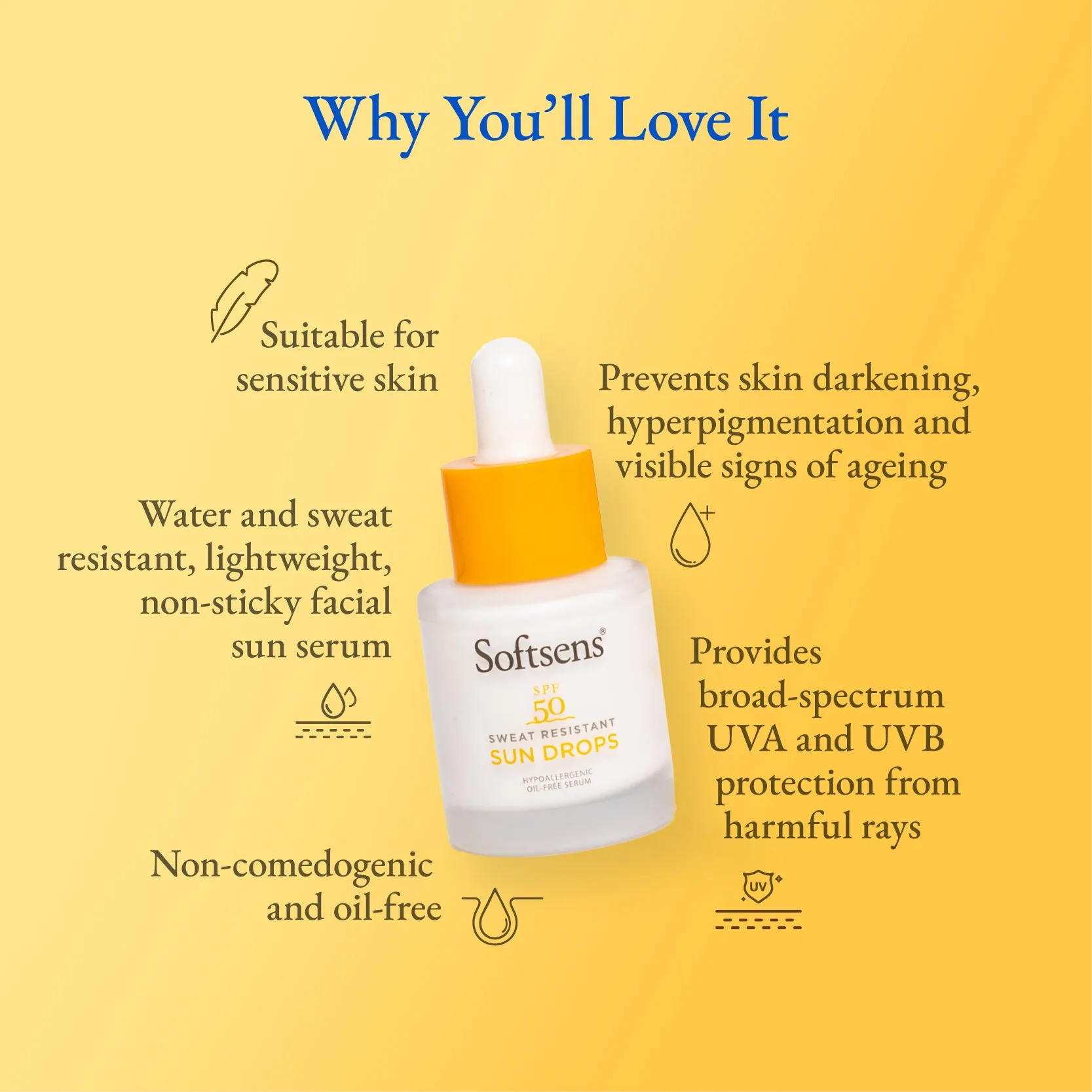 Sweat-Resistant Sun drops SPF 50 (20ml)