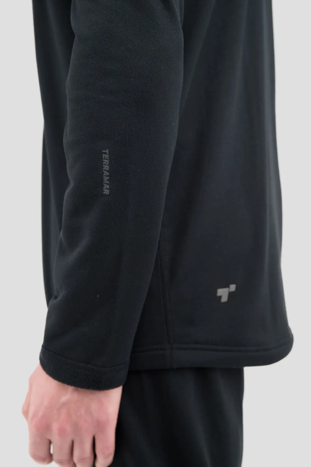 'Terramar' Men's 4.0 Military Fleece Heritage Crew - Black (Tall)