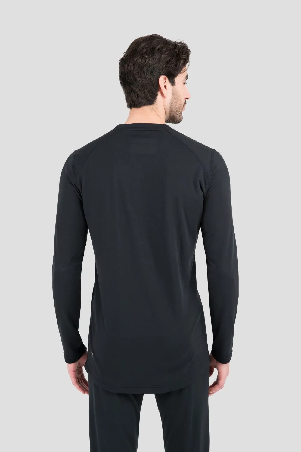'Terramar' Men's 4.0 Military Fleece Heritage Crew - Black (Tall)