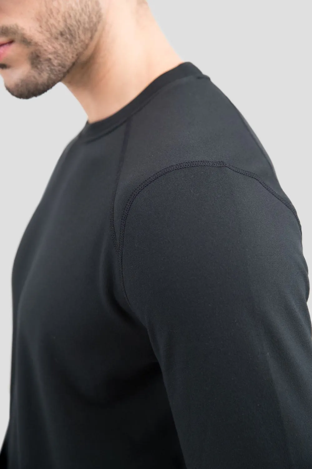 'Terramar' Men's 4.0 Military Fleece Heritage Crew - Black (Tall)