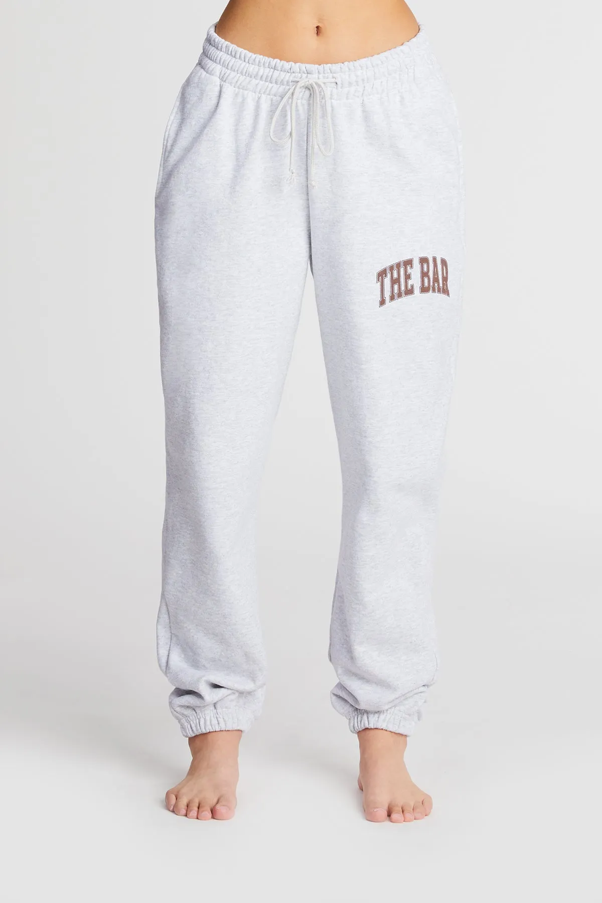 VARSITY SWEATPANTS LT HEATHER GREY/CHOCOLATE