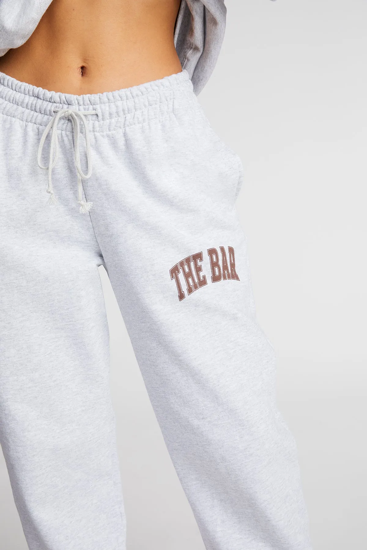 VARSITY SWEATPANTS LT HEATHER GREY/CHOCOLATE