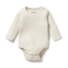 Wilson & Frenchy Stripe Rib Organic Bodysuit - Oatmeal