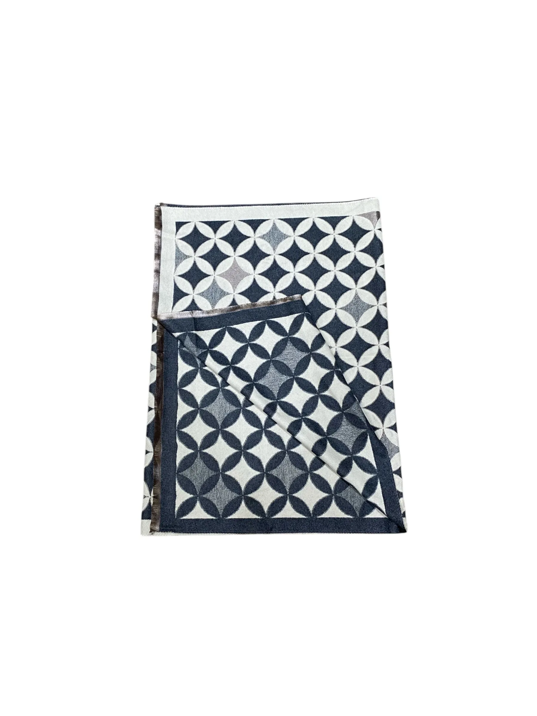 Zelly 10494 Green Geometric Print Scarf Style Wrap